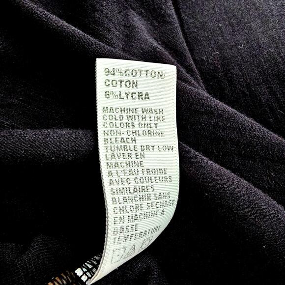 James Perse Black Cotton Tank Top Women’s 3 Ruched Side Stretch Knit USA Casual - Picture 9 of 9